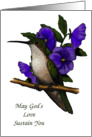 Comfort in Divorce: Christian: Hummingbird, Flowers card