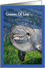 Oceans Of Love In Difficult Time: Dolphin: Color Pencil Art card