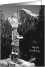 Happy Birthday For Boy: Fishing, Mountains, Black And White card