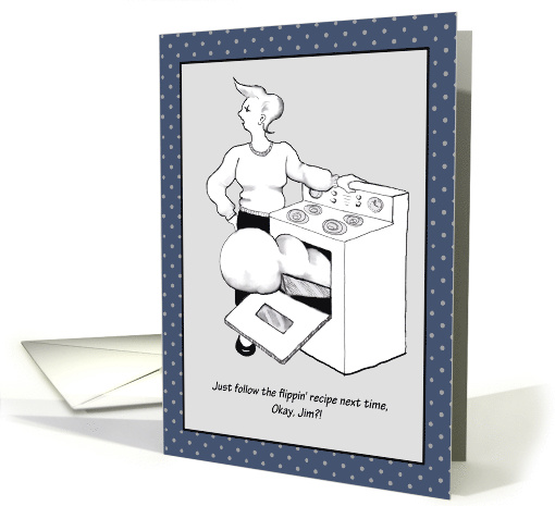 Happy Birthday To Wife Who Loves Me Anyway: Funny Comic Art card