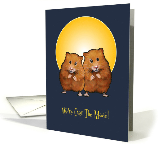 Grandparents Announce Birth of Grandchild Hamsters Over The Moon card