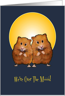 Grandparents Announce Birth of Grandchild Hamsters Over The Moon card