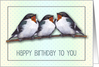 Happy Birthday to You, General With Three Singing Birds, Tiny Dots card