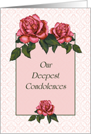 Our Deepest Condolences: Pink Roses in Color Pencil, Religious card