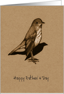 Happy Father’s Day; General: Bird Standing, Charcoal Drawing card