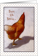 Happy 50th Birthday To Someone Who’s Still A Spring Chicken, Pastel card