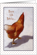Happy 55th Birthday To Someone Who’s Still A Spring Chicken, Pastel card