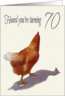 Turning 70 But Still A Spring Chicken: Seventieth Birthday: Humor card