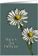 Happy 21st Birthday To Great-Granddaughter: Two Daisies, Flowers card