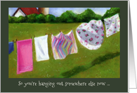 Welcome to New Home, Humor, Hanging out Somewhere Else, Laundry card