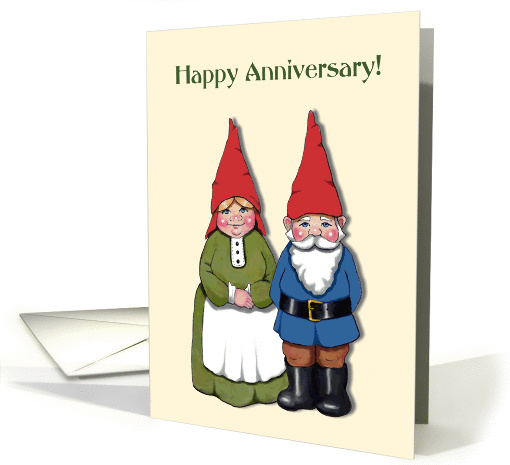Happy Anniversary, Older Couple, Cute Gnome Couple card (1416578)