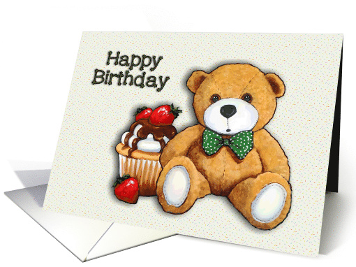 General Child's Birthday, Teddy Bear with Cupcake,... (1471508)