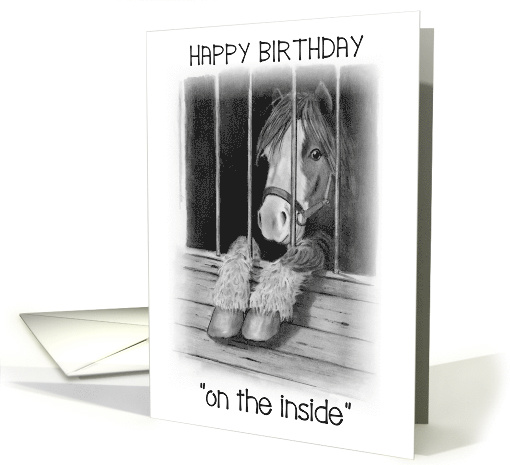 Coronavirus Birthday, Pony in Stall, Happy Birthday On the Inside card