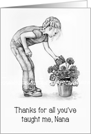 Coronavirus, Happy Mother’s Day, NANA, Girl Watering Plants, Pencil card