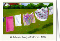 Corona Virus, Mother’s Day, Wish I Could Hang Out With You, Laundry card