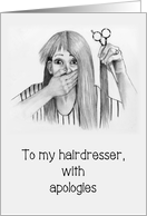 Coronavirus, Miss You, Hairdresser, Humor, Cut Own Hair, Pencil Art card