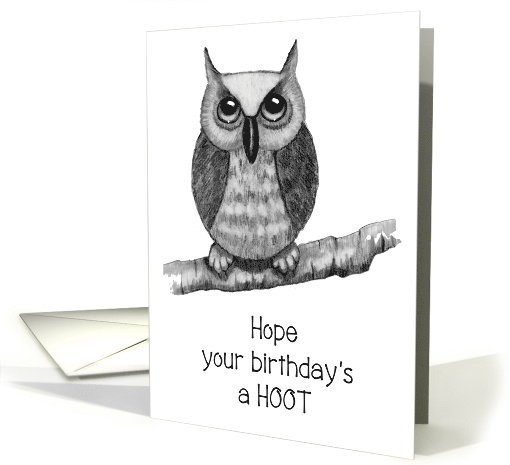 Happy Birthday for CHILD, Hope It's A Hoot, Drawing of... (1613072)