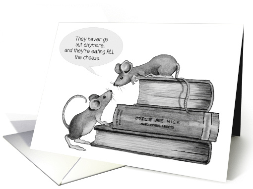 Coronavirus,Thinking of You, Humor, Mice Discussing... (1613420)