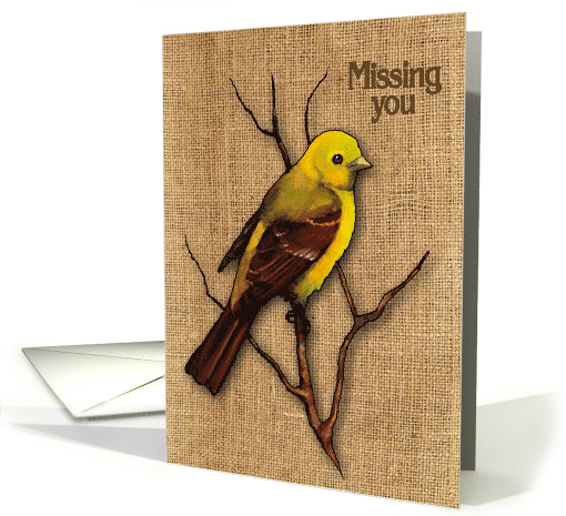 Coronavirus Missing You, Isolation, Yellow Bird, Burlap... (1616416)