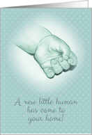 Congratulations New Baby, Baby Hand Drawing, Tiny Dots, Gender Neutral card