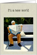 Coronavirus, Senior Citizen Reading Paper, New World, Elderly Isolated card