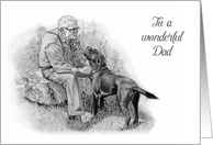 Coronavirus, Father’s Day, Wonderful Dad, Older Man with Dog, Drawing card