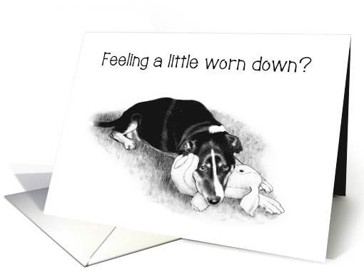 Coronavirus, Encouragement, Thinking of You, Worn Down, Tired Dog card