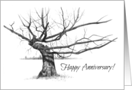 Happy Anniversary, Marriage, Deeply-Rooted Love, Gnarly Tree card
