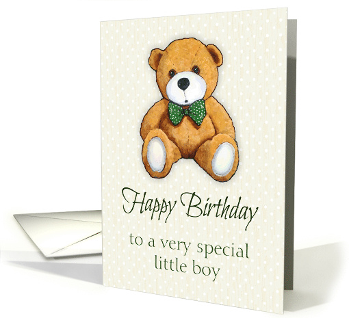 Happy Birthday To A Very Special Little Boy, Teddy Bear, Bow Tie card