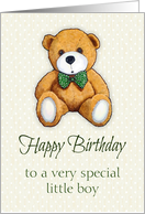 Happy Birthday To A Very Special Little Boy, Teddy Bear, Bow Tie card