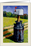 All Occasion, Blank, Rustic Mailbox Old Milk Can Country Life card