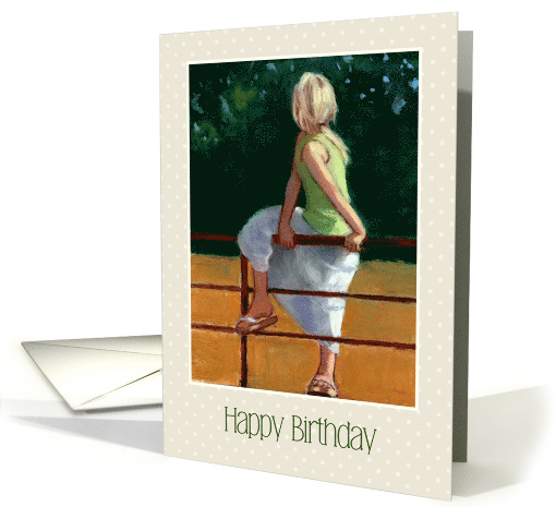 Happy Birthday General, Girl Looking Back, Years Have Gone By card