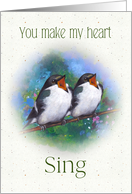 Happy Anniversary for Spouse, Make my Heart Sing, Songbirds card