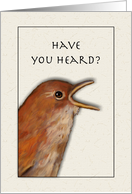 We Are Moving, Have You Heard with Bird Spreading the News card