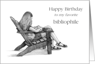 Happy Birthday to Favorite Bibliophile Book Lover, Girl Reading card