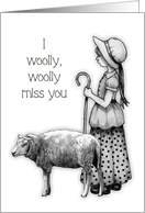 Coronavirus, Miss You, Pun Humor with Little Bo Peep and Sheep card