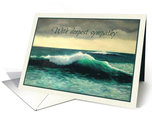 Religious Sympathy Condolences with Painting of Ocean Wave card