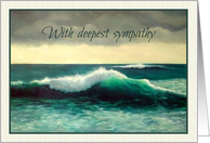 Religious Sympathy Condolences with Painting of Ocean Wave card