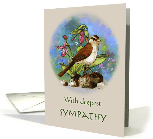 Religious Sympathy Condolences with Bird and Flowers card (1631838)