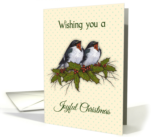 Joyful Christmas With Songbirds Singing, Holly and... (1632022)