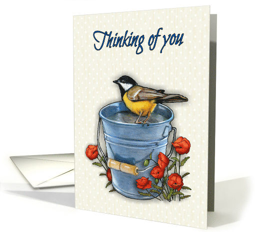 Coronavirus Job Uncertainty, Encouragement with Bird and Flowers card