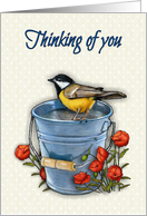 Coronavirus Job Uncertainty, Encouragement with Bird and Flowers card