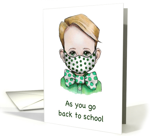 Coronavirus As You Go Back To School, Boy With Polka Dotted Mask card