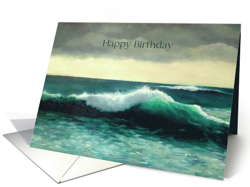 Coronavirus Birthday General with Painting of Ocean Wave card