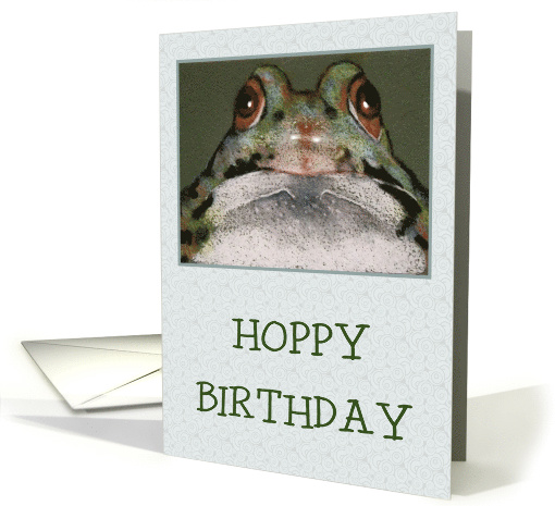 Happy Hoppy Birthday For Kids, Cute Frog, Humor Pun card (1634200)
