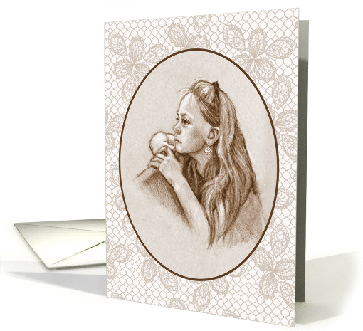 Happy Birthday Young Girl, Little Lady Vintage Look Sepia... (1635450)