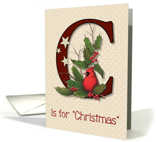 C is for Christmas, General With Cardinal Bird and Stars,... (1638464)