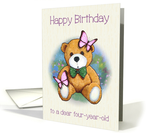 Happy Birthday To Dear Four Year Old With Teddy Bear,... (1639426)