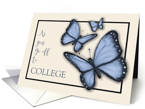 Coronavirus Off To College, Blue Butterflies Flitting Away card