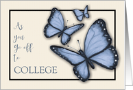Coronavirus Off To College, Blue Butterflies Flitting Away card